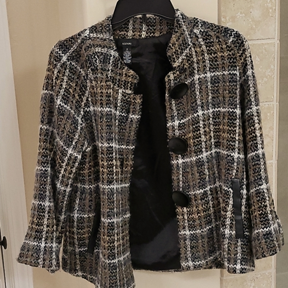 ALFANI Plaid Blazer